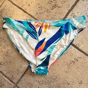 La Blanca Sz 16 Bikini Bottom Swim Wild Tropic White NWOT